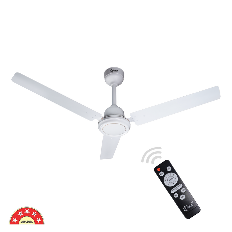 SAPTRON SCC18XAD with 2 Years Warranty Ozone 1200 mm BLDC Ceiling Fan with Remote Control (5 Star |3 Blades | White)