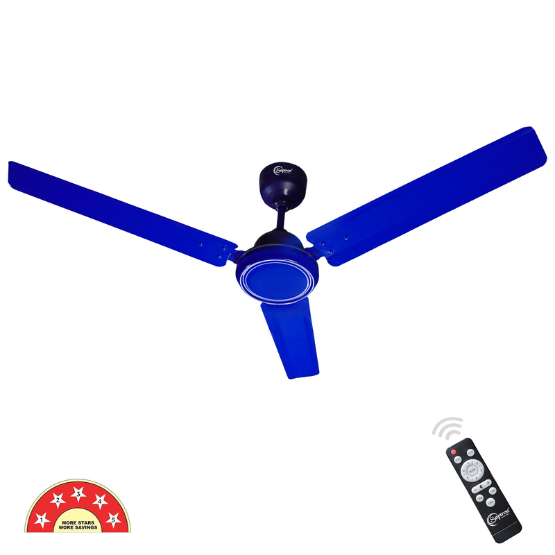 SAPTRON SCC14XMD with 2 Years Warranty TURBO 1200 mm BLDC Ceiling Fan with Remote Control (5 Star |3 Blades | Blue)