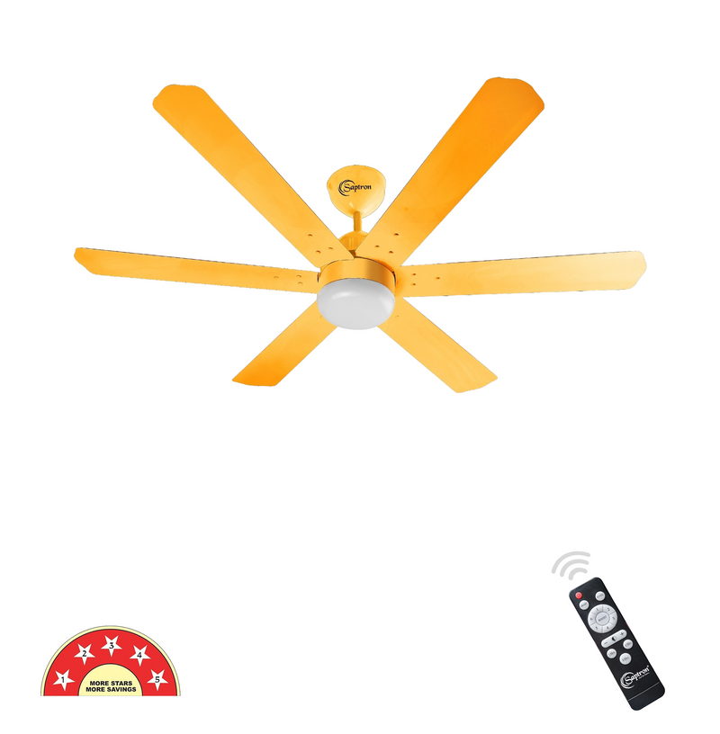 SAPTRON SCP30XADL with 2 Years Warranty HUNTER-X BLDC Ceiling Fan 1200 mm 6‑Blade (5 Star | Golden | Pack of 1)