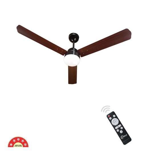 SAPTRON HUNTER 1200 mm BLDC Ceiling Fan with Remote Control (5 Star | Brown Film| Pack of 1)with 2 Years Warranty