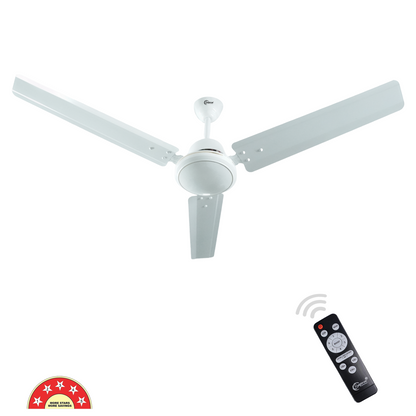 SAPTRON Amaze BLDC Motor with Remote Ceiling Fan 1200 mm 3‑Blade (5 Star | White | Pack of 1) with 2 Years Warranty