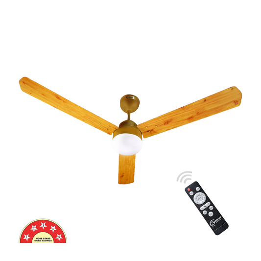 SAPTRON  HUNTER 1200 mm BLDC Ceiling Fan with Remote Control (5 Star | Golden Film| Pack of 1) with 2 Years Warranty