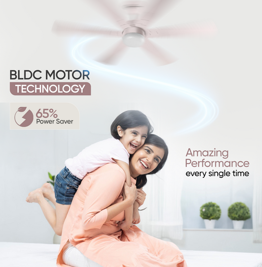 SAPTRON  HUNTER-X BLDC Ceiling Fan 1200 mm 6‑Blade (5 Star | Royal Grey| Pack of 1) with 2 Years Warranty