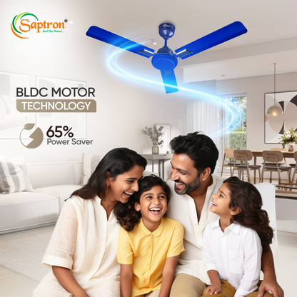SAPTRON SCC16XGD with 2 Years Warranty TURBO-D 1200 mm BLDC Ceiling Fan with Remote Control (5 Star |3 Blades | Blue)