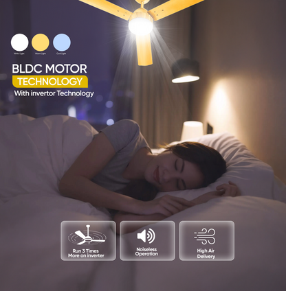 SAPTRON  HUNTER 1200 mm BLDC Ceiling Fan with Remote Control (5 Star | Golden| Pack of 1) with 2 Years Warranty