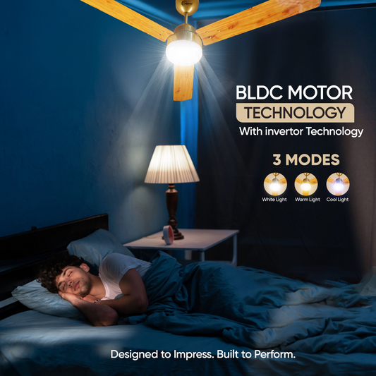 SAPTRON  HUNTER 1200 mm BLDC Ceiling Fan with Remote Control (5 Star | Golden Film| Pack of 1) with 2 Years Warranty