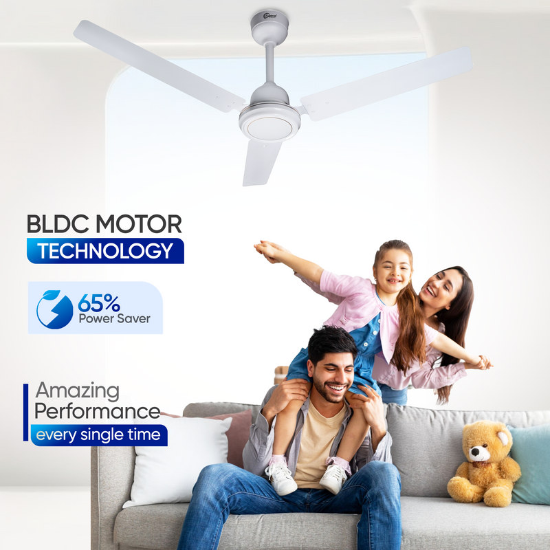 SAPTRON SCC18XAD with 2 Years Warranty Ozone 1200 mm BLDC Ceiling Fan with Remote Control (5 Star |3 Blades | White)