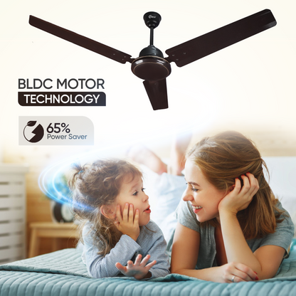SAPTRON SCC11XMA with 2 Years Warranty Amaze BLDC Motor with Remote Ceiling Fan 1200 mm 3‑Blade (5 Star | Smoke Brown| Pack of 1)