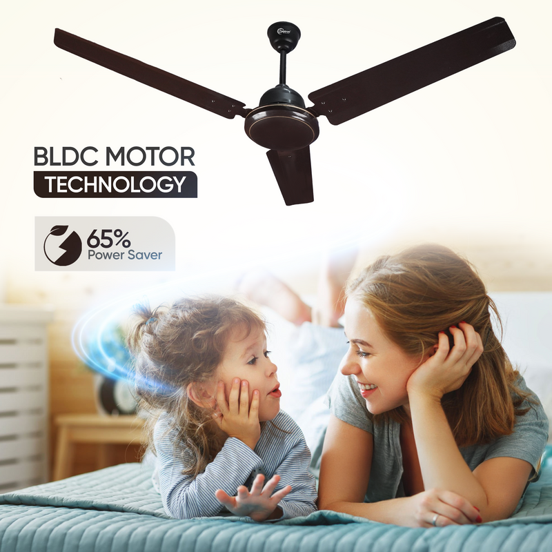 SAPTRON SCC11XMA with 2 Years Warranty Amaze BLDC Motor with Remote Ceiling Fan 1200 mm 3‑Blade (5 Star | Smoke Brown| Pack of 1)