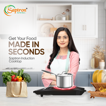 SAPTRON 1400 W  W Induction Cooktop Push Button (Black, TurboChef Max TBC1400 W )