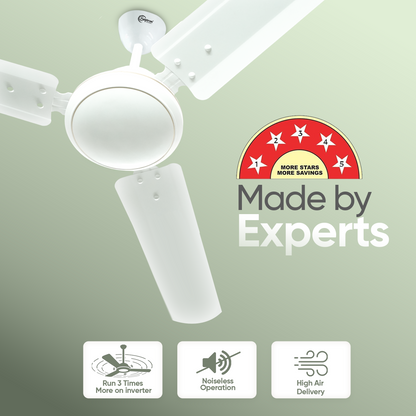 SAPTRON Amaze BLDC Motor with Remote Ceiling Fan 1200 mm 3‑Blade (5 Star | White | Pack of 1) with 2 Years Warranty