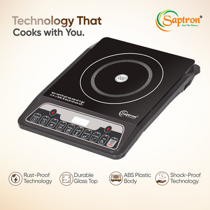 SAPTRON 1400 W  W Induction Cooktop Push Button (Black, TurboChef Max TBC1400 W )