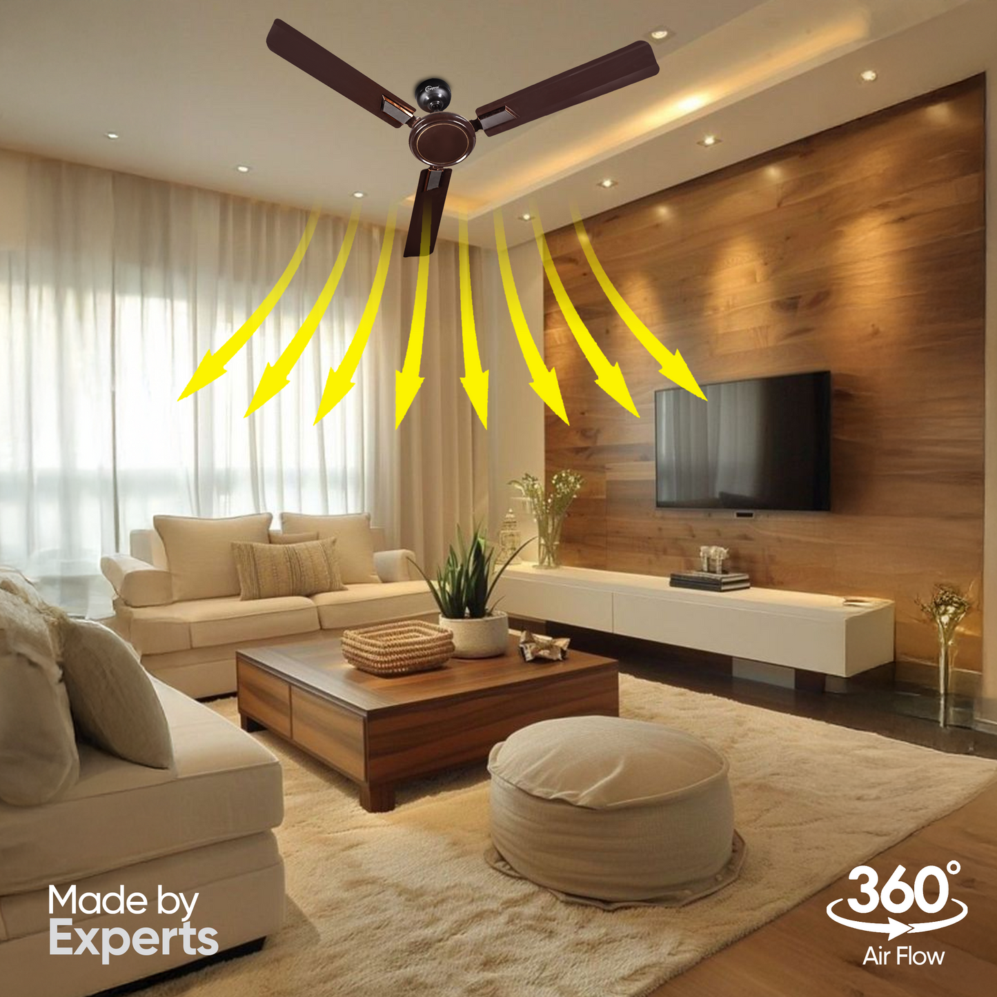 SAPTRON  TURBO-D 1200 mm BLDC Ceiling Fan with Remote Control (5 Star |3 Blades | Smoke Brown)with 2 Years Warranty