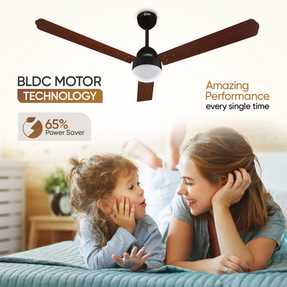SAPTRON HUNTER 1200 mm BLDC Ceiling Fan with Remote Control (5 Star | Brown Film| Pack of 1)with 2 Years Warranty