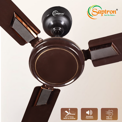 SAPTRON  TURBO-D 1200 mm BLDC Ceiling Fan with Remote Control (5 Star |3 Blades | Smoke Brown)with 2 Years Warranty
