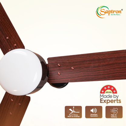 SAPTRON HUNTER 1200 mm BLDC Ceiling Fan with Remote Control (5 Star | Brown Film| Pack of 1)with 2 Years Warranty