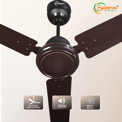 SAPTRON  TURBO 1200 mm BLDC Ceiling Fan with Remote Control (5 Star |3 Blades | Smoke Brown) with 2 Years Warranty