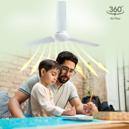 SAPTRON Amaze BLDC Motor with Remote Ceiling Fan 1200 mm 3‑Blade (5 Star | White | Pack of 1) with 2 Years Warranty