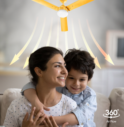 SAPTRON  HUNTER 1200 mm BLDC Ceiling Fan with Remote Control (5 Star | Golden| Pack of 1) with 2 Years Warranty