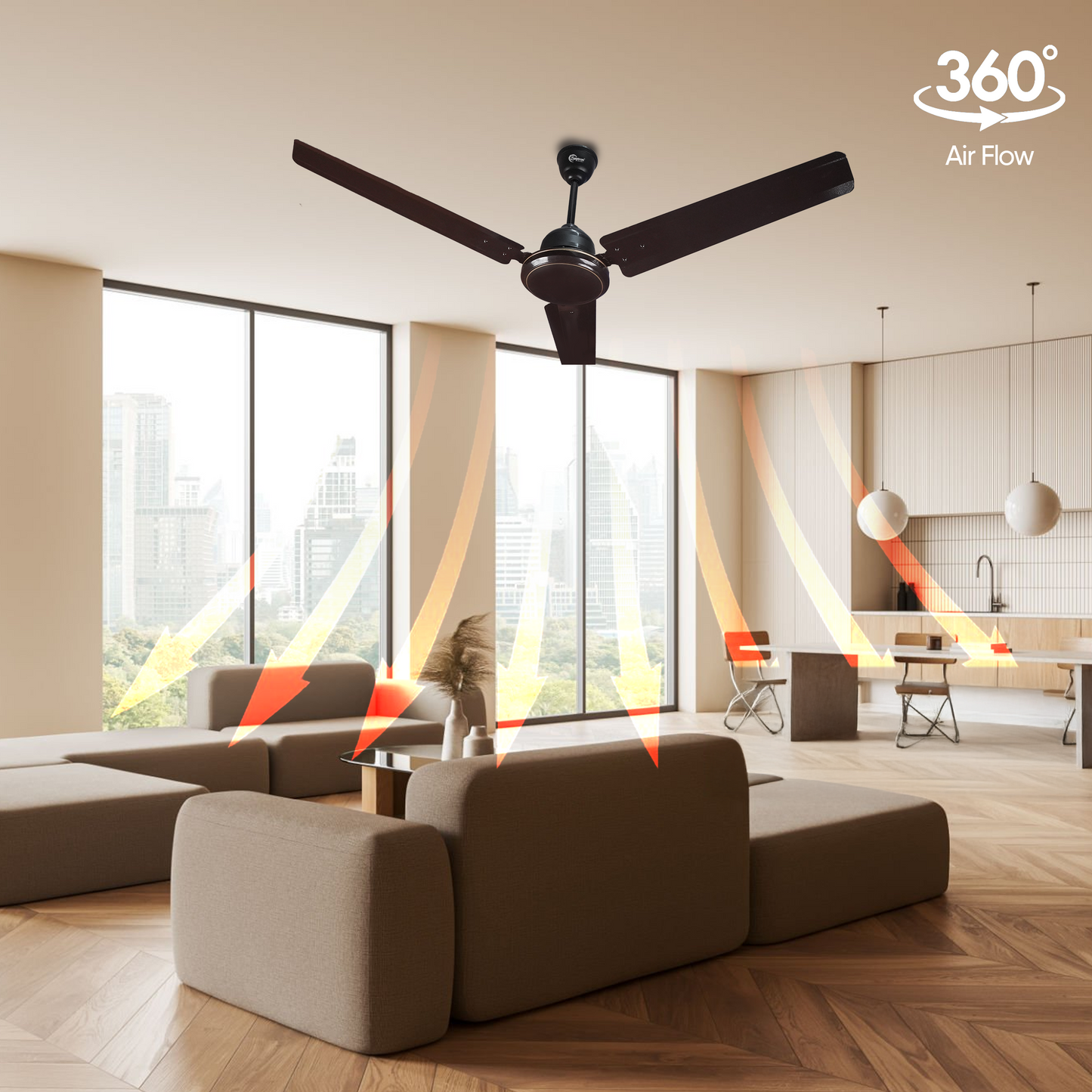 SAPTRON SCC11XMA with 2 Years Warranty Amaze BLDC Motor with Remote Ceiling Fan 1200 mm 3‑Blade (5 Star | Smoke Brown| Pack of 1)