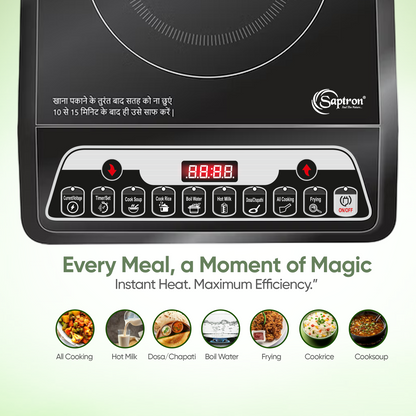 SAPTRON 1400 W  W Induction Cooktop Push Button (Black, TurboChef Max TBC1400 W )