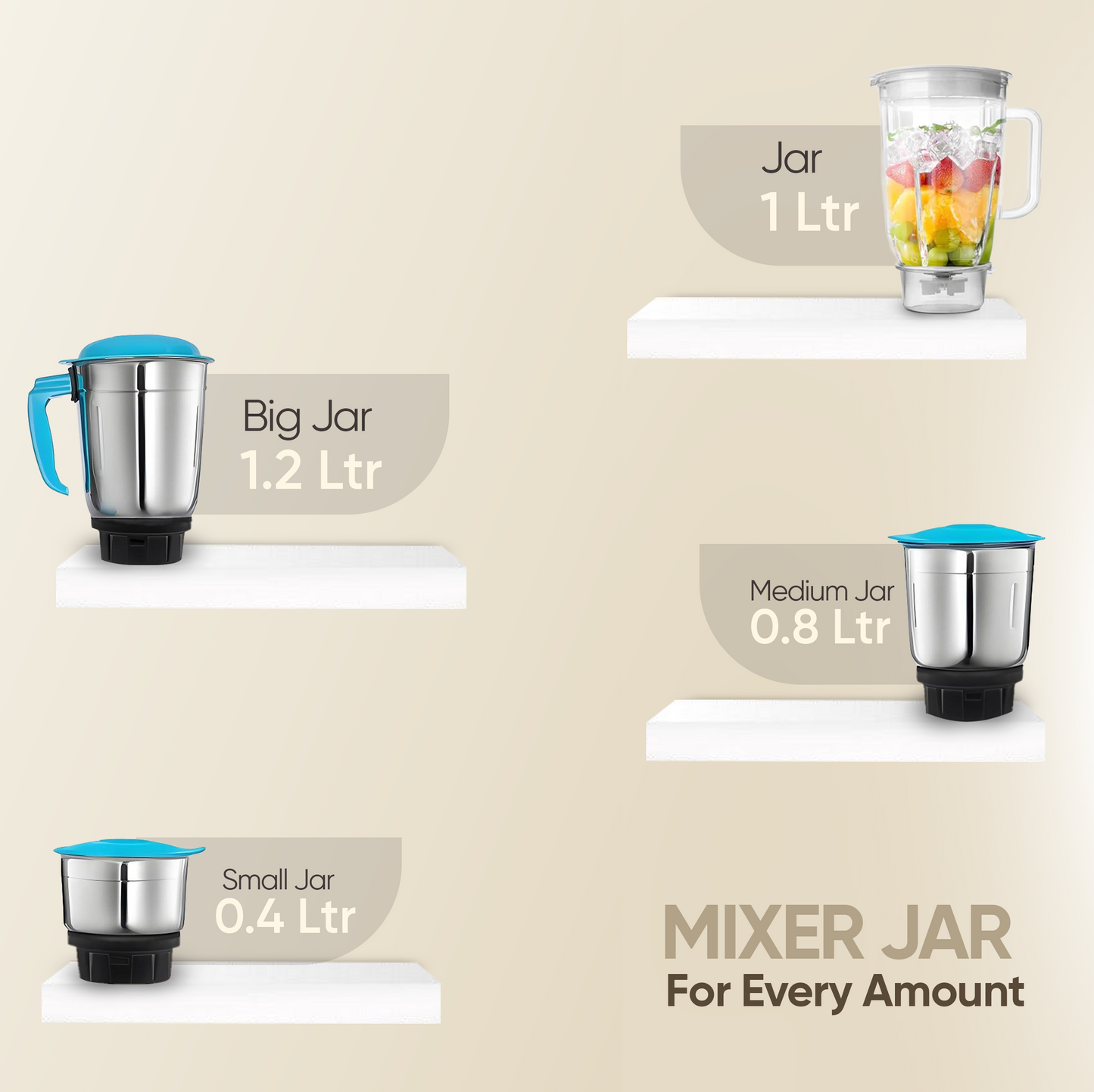 SAPTRON 4 Jar Mixer Grinder (Blue)