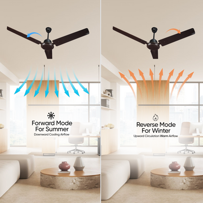 SAPTRON SCC11XMA with 2 Years Warranty Amaze BLDC Motor with Remote Ceiling Fan 1200 mm 3‑Blade (5 Star | Smoke Brown| Pack of 1)