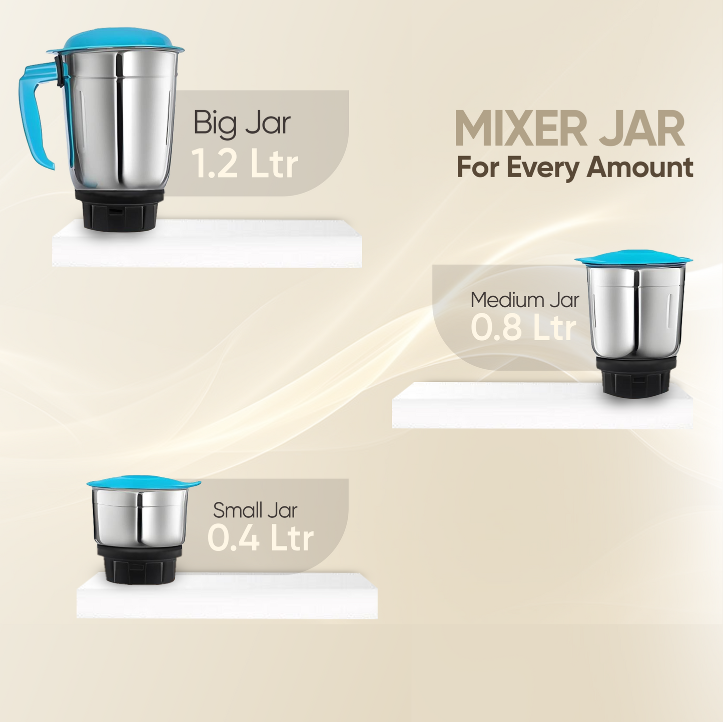 SAPTRON 3 Jar Mixer Grinder (Blue)