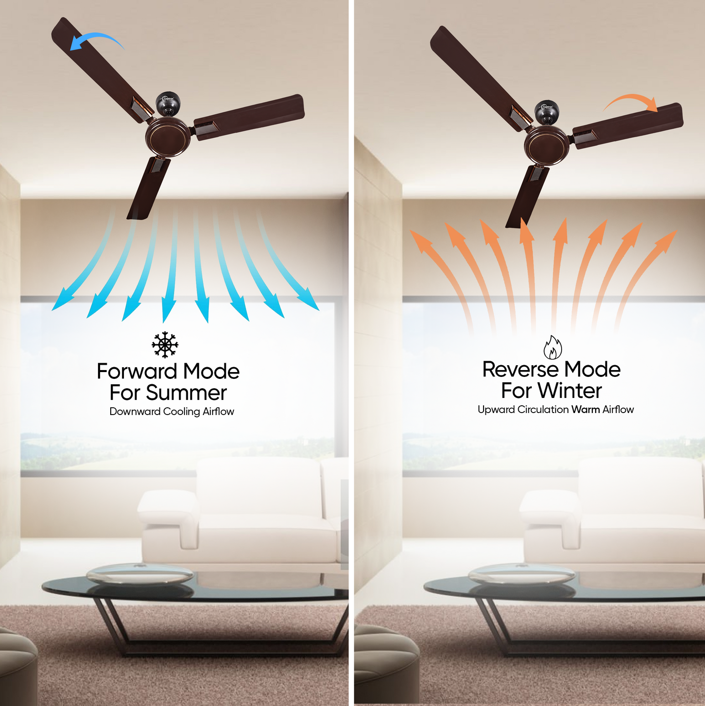 SAPTRON  TURBO-D 1200 mm BLDC Ceiling Fan with Remote Control (5 Star |3 Blades | Smoke Brown)with 2 Years Warranty
