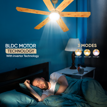 SAPTRON  HUNTER-X BLDC Ceiling Fan 1200 mm 6‑Blade (5 Star | Golden Film| Pack of 1) with 2 Years Warranty
