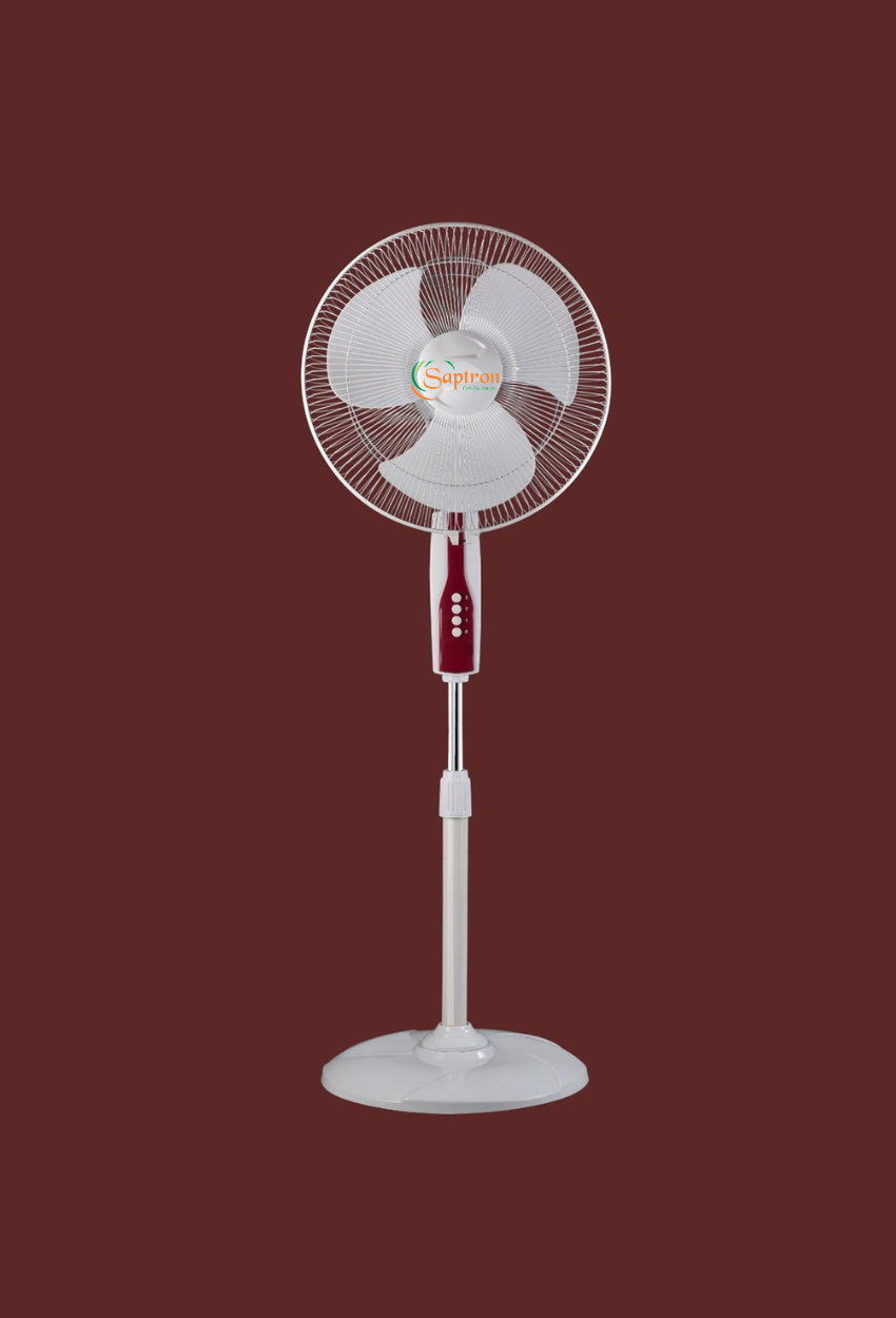 SAPTRON Padestal fan - 100W, With 2 Years Warranty | 100% Aluminium Winding (White)