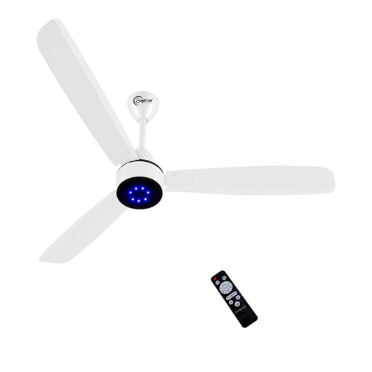 SAPTRON  AERO ONE(7 BLUE LED) 1200 mm BLDC Ceiling Fan with Remote Control (5 Star |3 Blades | White) with 2 Years Warranty